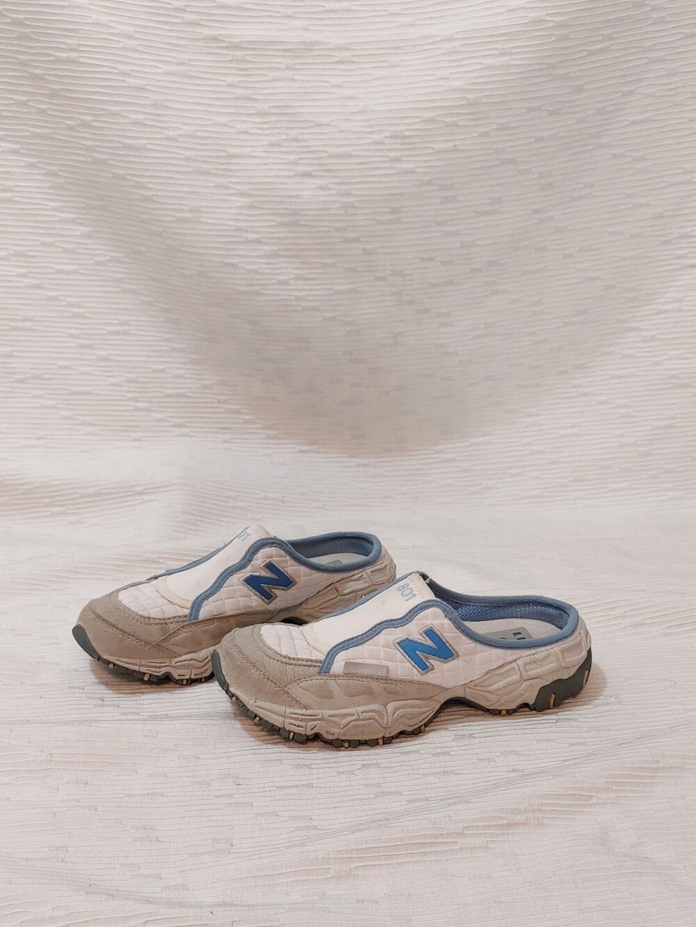 New Balance 801  Beige and Blue Slip-On Mule Size 7